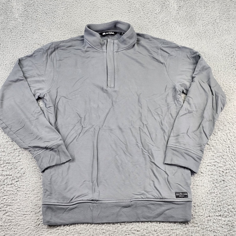 Travis Mathew Sweater Mens Medium Gray Newport 1/4‎ Zip Fleece Golf  Pullover